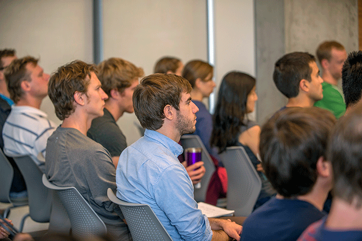 students listening to seminar